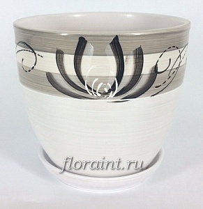 Горшок керамич Лотос белый 0,75л (Беларусь)