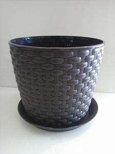 Кашпо Ротанг 18 с/п коричневый 3 л М плас