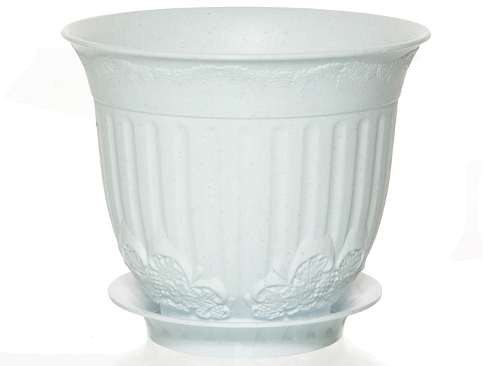 картинка Кашпо Европа 0,3л с/п белый (М пласт) магазин Одежда+ являющийся официальным дистрибьютором в России 