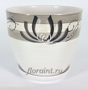 Горшок керамич Лотос белый 1,0л Белорусия