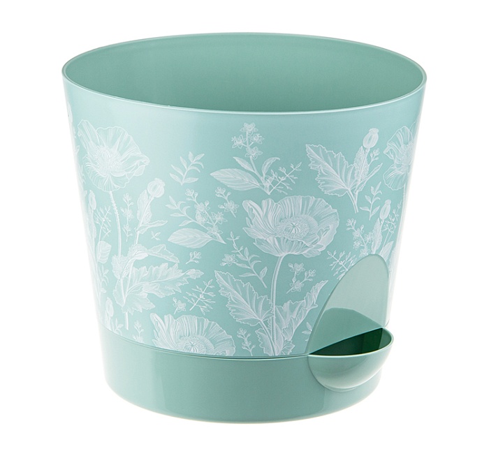 картинка Кашпо Ника 12 с/п 0,8л Маки М3076 (М пласт)  магазин Одежда+ являющийся официальным дистрибьютором в России 