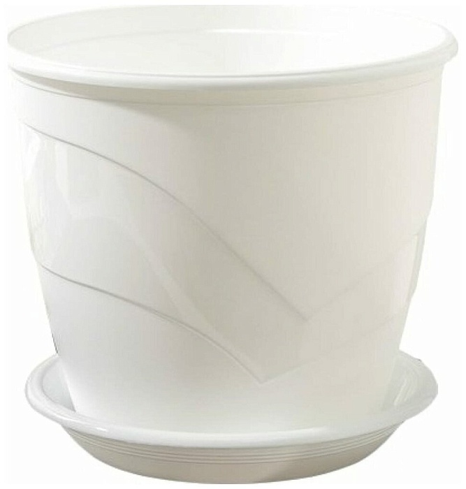 картинка Кашпо Венеция 19 с/п 3,1л белый (Техпласт) магазин Одежда+ являющийся официальным дистрибьютором в России 