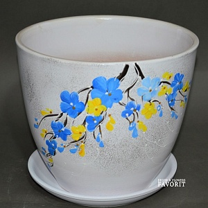 Горшок керамич Сакура синяя 0,75л (Белорусия)