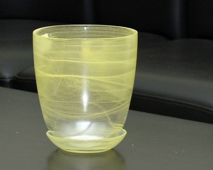 картинка Горшок стекло Органза №2 желтый (Никольс) магазин Одежда+ являющийся официальным дистрибьютором в России 