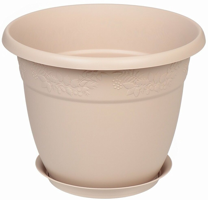 картинка Кашпо Рябина 35 с/п латте 14,7л М3059 (М пласт)  магазин Одежда+ являющийся официальным дистрибьютором в России 