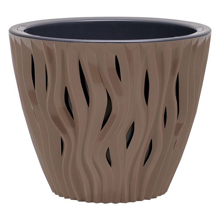 картинка Кашпо Вдохновение 4,5л Мокачино (ВМС) магазин Одежда+ являющийся официальным дистрибьютором в России 