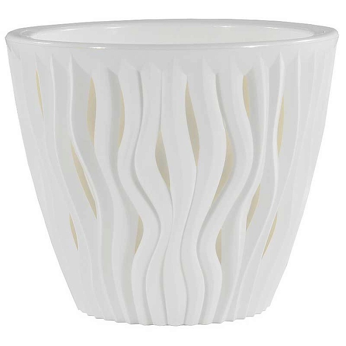 картинка Кашпо Вдохновение 3л белый-белый КШ-5739 (ВМС) магазин Одежда+ являющийся официальным дистрибьютором в России 