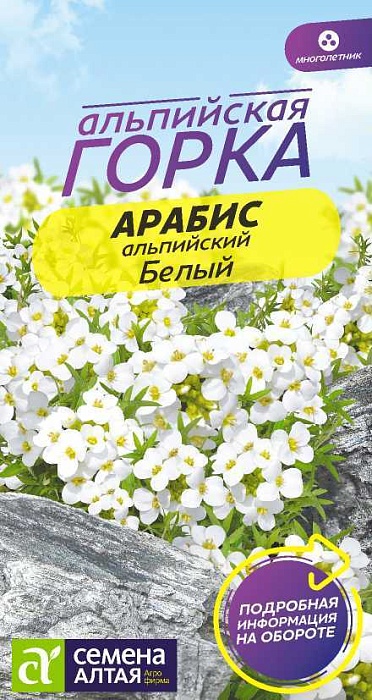 картинка Арабис Белый альпийский 0,1г ц/п (СемАлт) Альп.горка магазин Одежда+ являющийся официальным дистрибьютором в России 