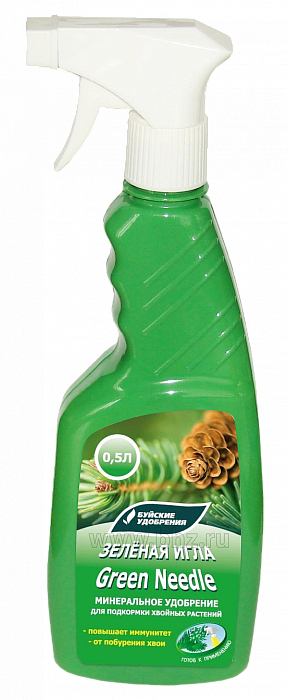 картинка ЖКУ Зеленая игла д/хвойных 0,5л СПРЕЙ (БХЗ) 6/12 магазин Одежда+ являющийся официальным дистрибьютором в России 