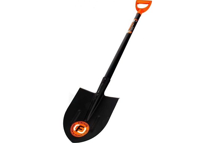 картинка Лопата штыковая с ребрами жесткости остроконеч. 215*280*1315 Finland 1464-ч (ЦИТ) магазин Одежда+ являющийся официальным дистрибьютором в России 