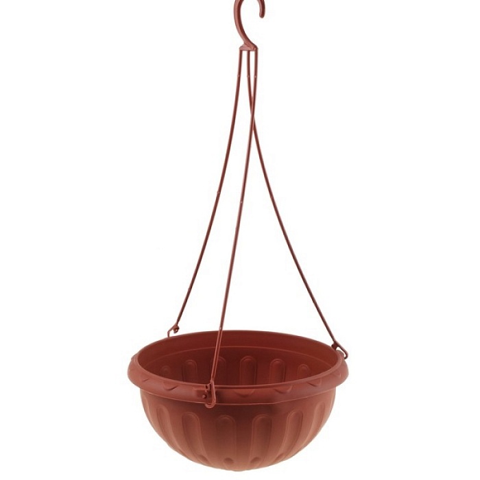 картинка Кашпо подвесное Джулия 3,5л коричневый БШ1608 (М пласт)  магазин Одежда+ являющийся официальным дистрибьютором в России 