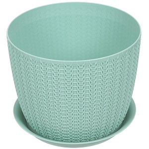 Кашпо Вязание 21 с/п  4,5л фисташковый (М Пласт)