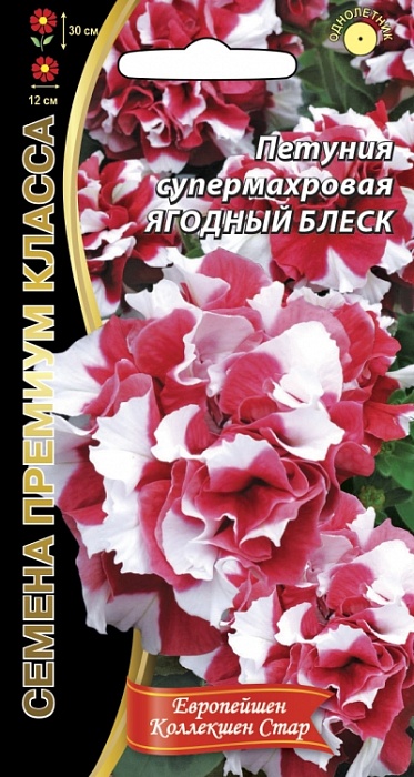 картинка Петуния Ягодный блеск 6шт ц/п (УД) супермахровая магазин Одежда+ являющийся официальным дистрибьютором в России 