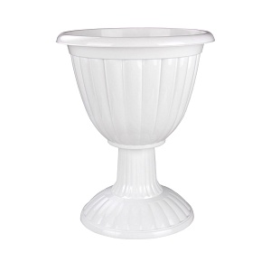 Кашпо Жасмин 12л белый на высокой ножке М1390 (Альтернатива)