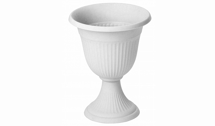 картинка Кашпо Ливия 30 мрамор высокий с ножкой М3202 (М пласт) магазин Одежда+ являющийся официальным дистрибьютором в России 