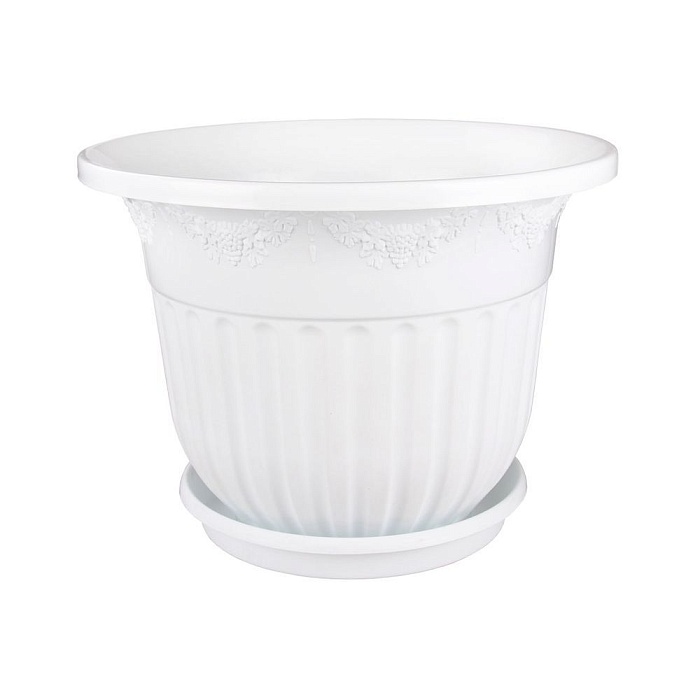 картинка Кашпо Лозанна 7л с/п белый (Альтернатива) магазин Одежда+ являющийся официальным дистрибьютором в России 