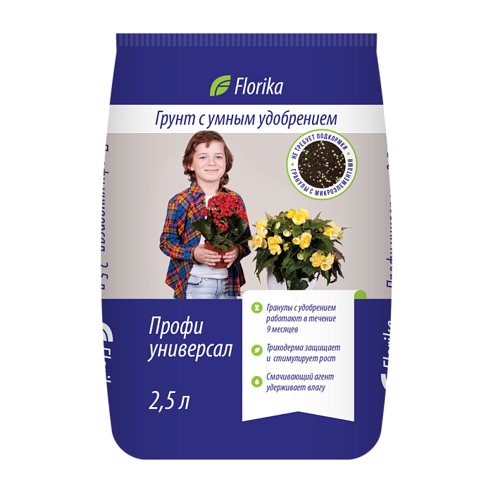 картинка Грунт Флорика Цвет.Профи Универсал 2,5л (ЛамаТ) 6/12/720 магазин Одежда+ являющийся официальным дистрибьютором в России 