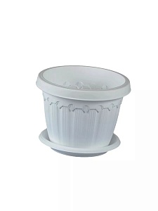 Кашпо Флавия с/п 3л белый (Эльфпласт)