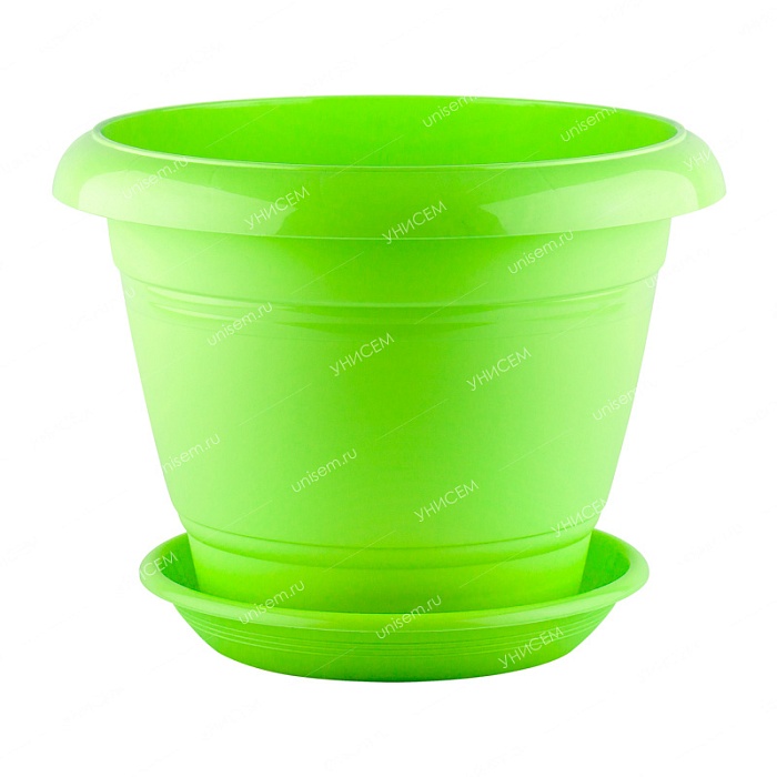 картинка Кашпо Фестона 25 4,6л с/п зеленый (Техпласт) магазин Одежда+ являющийся официальным дистрибьютором в России 