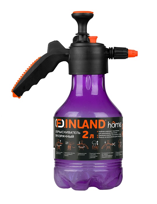 картинка Опрыскиватель 2л с прозрачным баком Finland 2028 (ЦИТ) магазин Одежда+ являющийся официальным дистрибьютором в России 