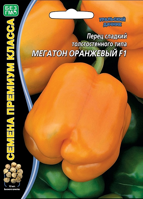картинка Перец Мегатон оранжевый F1 12шт ц/п б/ф (УД) ранний,масса 260-300г,стенка до 1см магазин Одежда+ являющийся официальным дистрибьютором в России 