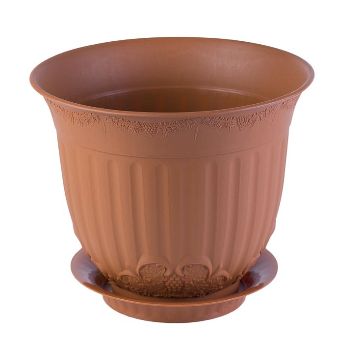 картинка Кашпо Европа 0,2л с/п терракот (М пласт) магазин Одежда+ являющийся официальным дистрибьютором в России 