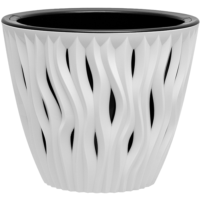 картинка Кашпо Вдохновение 2,25л белый-черный КШ-5409 (ВМС) магазин Одежда+ являющийся официальным дистрибьютором в России 