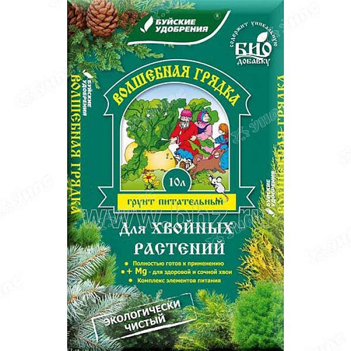 картинка Грунт Волшебная грядка Хвойные растения 10л (Буй) 4/168 магазин Одежда+ являющийся официальным дистрибьютором в России 