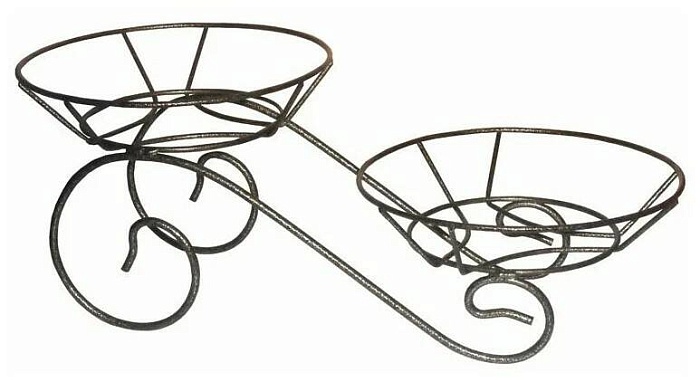 картинка Подставка настольная на 2 горшка Санки 18*22*47см М00031 магазин Одежда+ являющийся официальным дистрибьютором в России 