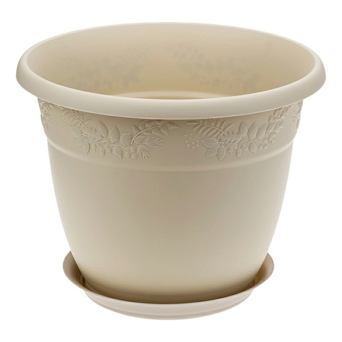 картинка Кашпо Рябина 28 с/п латте 7,5л М3057 (М пласт)  магазин Одежда+ являющийся официальным дистрибьютором в России 