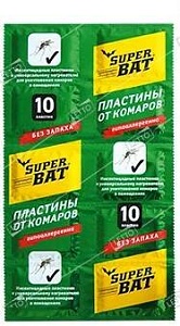 Пластины от комаров 10шт ЗЕЛЕНЫЕ (SuperBAT) 5/240