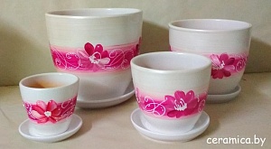 Горшок керамич Орхидея белая 13л (Белорусия)