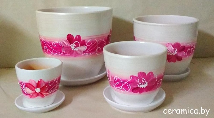 картинка Горшок керамич Орхидея белая 13л (Белорусия) магазин Одежда+ являющийся официальным дистрибьютором в России 