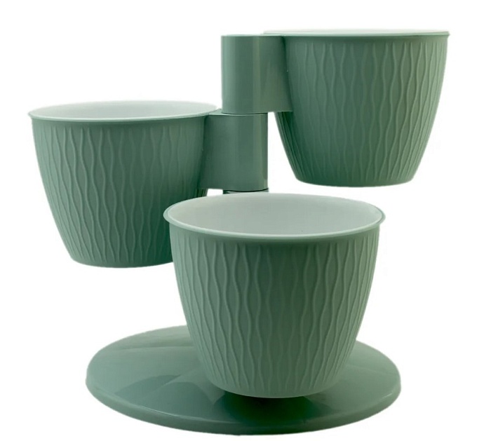 картинка Кашпо Каскад Пирамида Мята (Ливингрин) магазин Одежда+ являющийся официальным дистрибьютором в России 