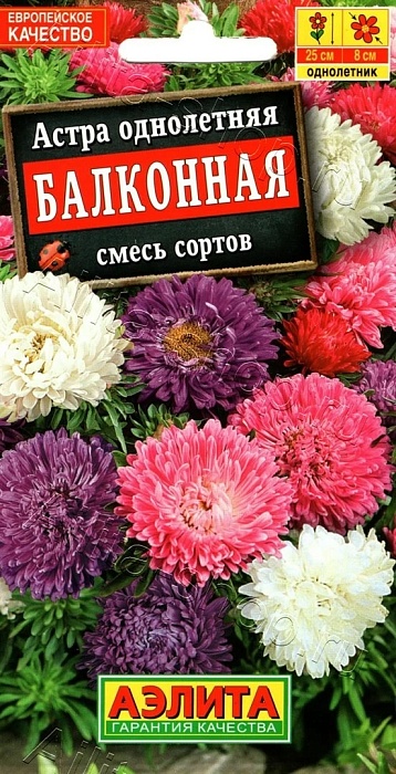 картинка Астра Балконный карлик, смесь 0,2г лид/п (Аэлита)  магазин Одежда+ являющийся официальным дистрибьютором в России 