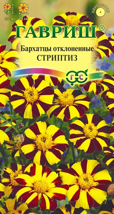 картинка Бархатцы Стриптиз 0,3г ц/п (Гавриш) 20/5 магазин Одежда+ являющийся официальным дистрибьютором в России 