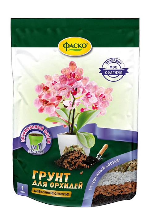 картинка Грунт Цветочное счастье для Орхидеи 2,5л (Фаско) 5/15 магазин Одежда+ являющийся официальным дистрибьютором в России 