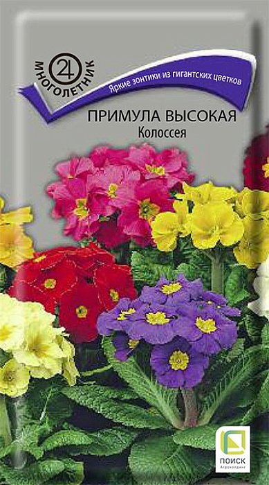 картинка Примула Колоссея высокая 0,05г ц/п (Поиск) магазин Одежда+ являющийся официальным дистрибьютором в России 